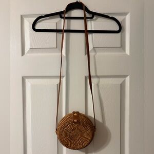 Brown Woven Crossbody Bag